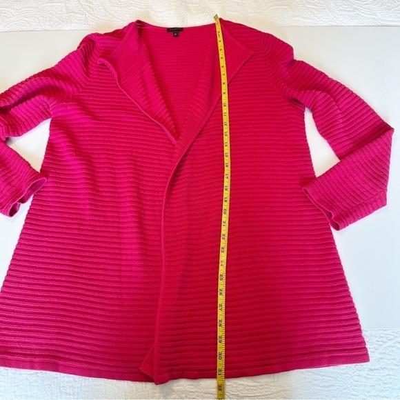 Talbots Open Front Ribbed Long Sleeve Pink Cardigan - Large - Picture 7 of 8